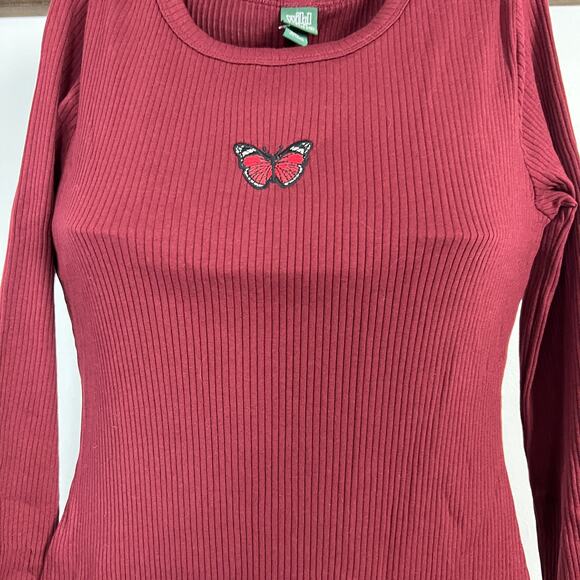 Wild Fable Women's Red Ribbed Long Sleeve Bodycon Dress- Size XS - NWT - Picture 3 of 8